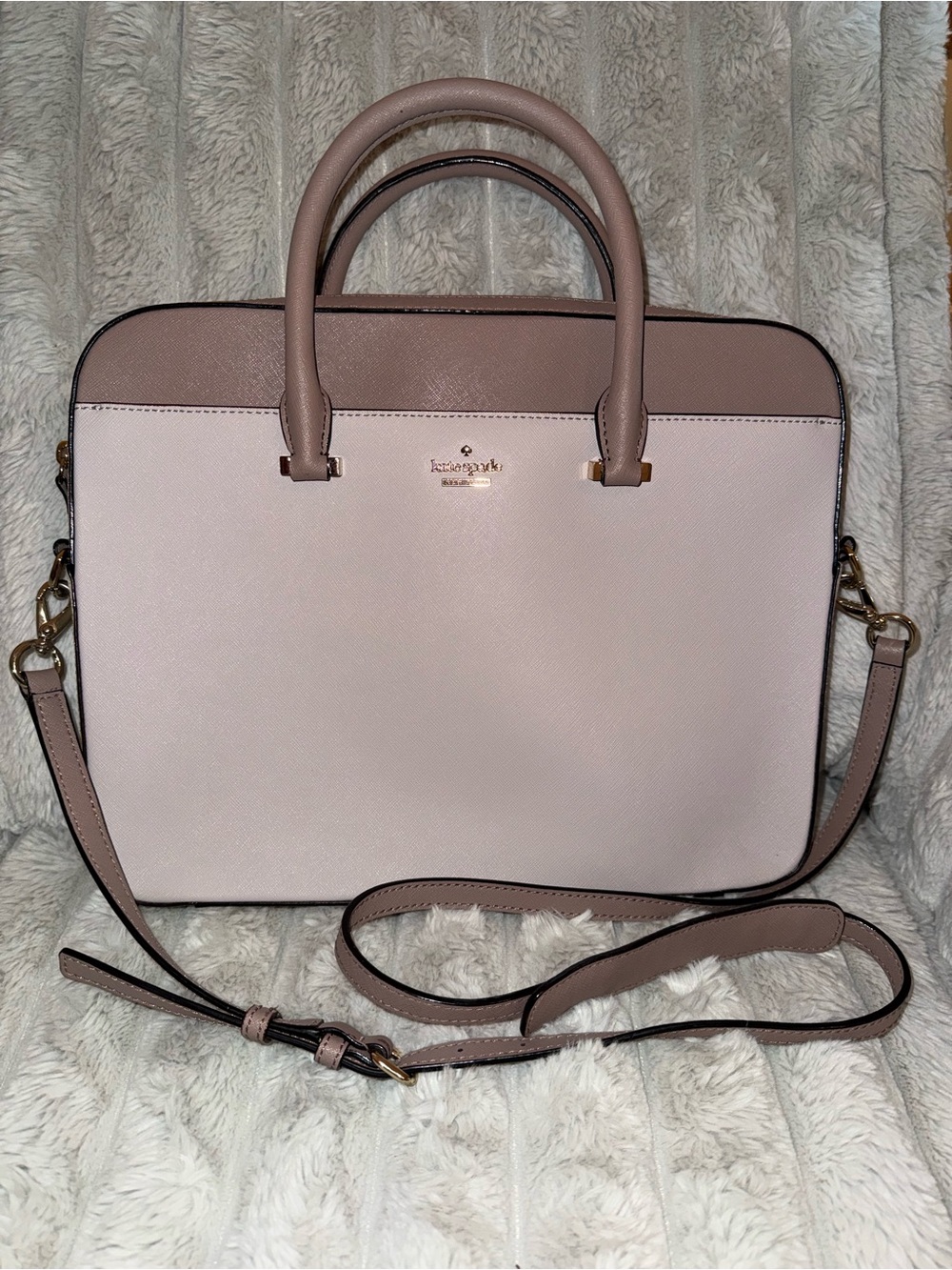 kate spade Two-Tone Blush Pink Satchel with Detachable Strap
